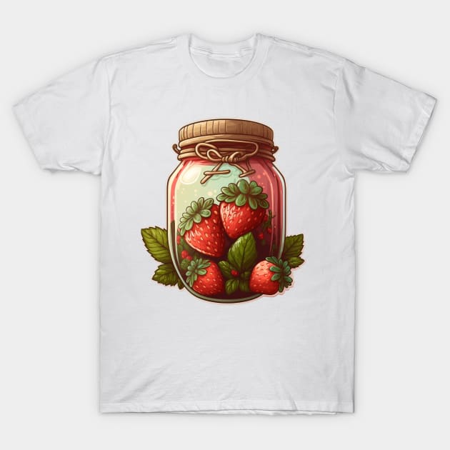 Cottagecore Strawberry Jam T-Shirt by UnrealArtDude